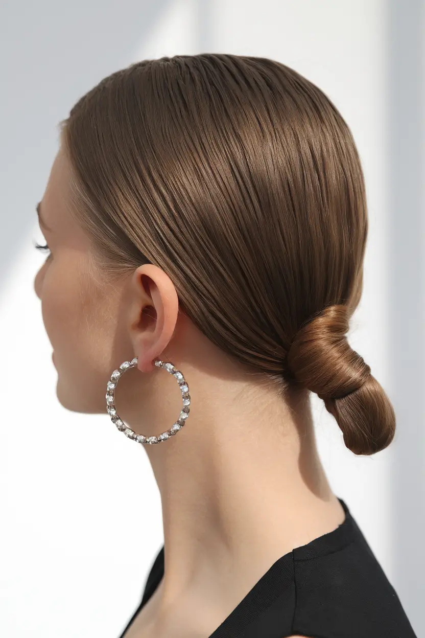 Ultra Sleek Minimalist Knot Summer Buns Hairstyle 2025: Chic Updos