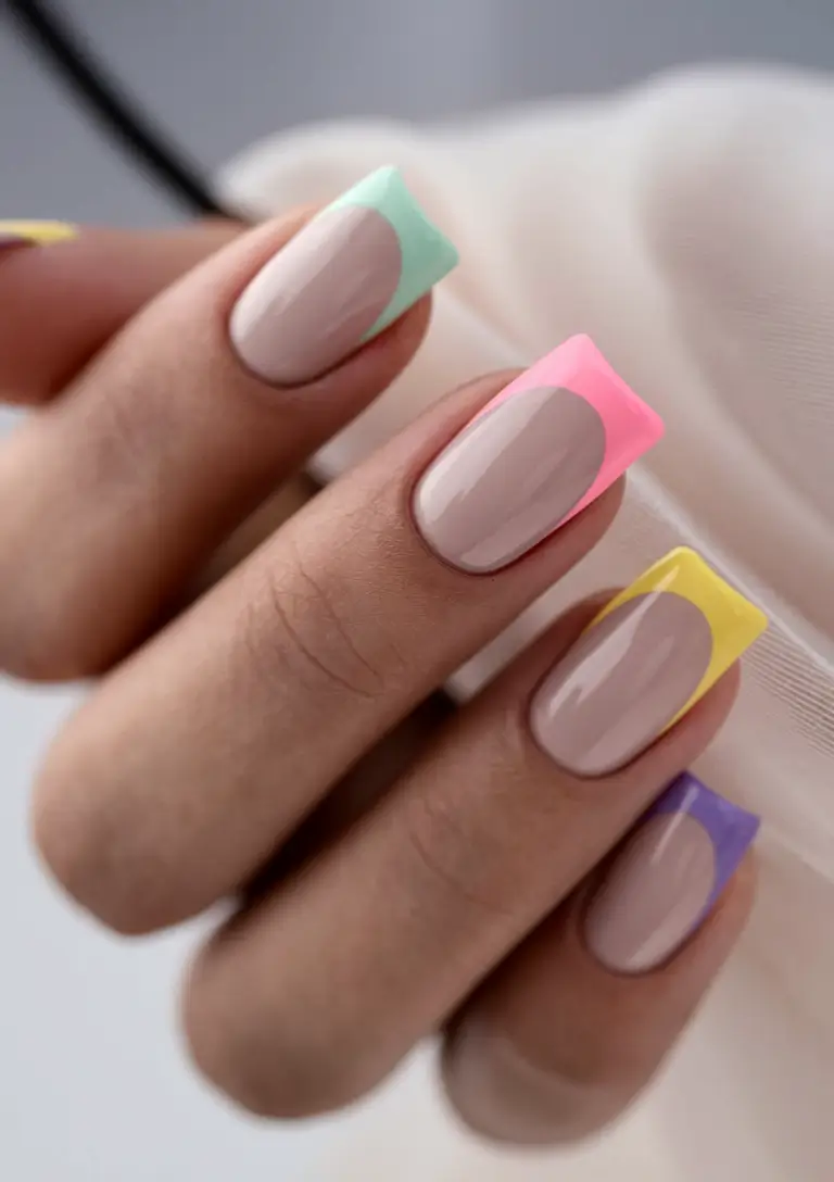 summer french nails ideas 2025 Pastel Playground