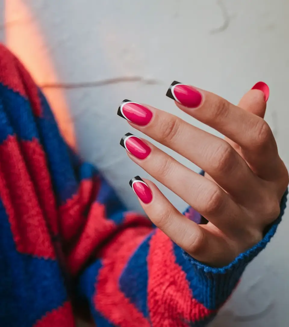 summer french nails ideas 2025 Modern Pop French