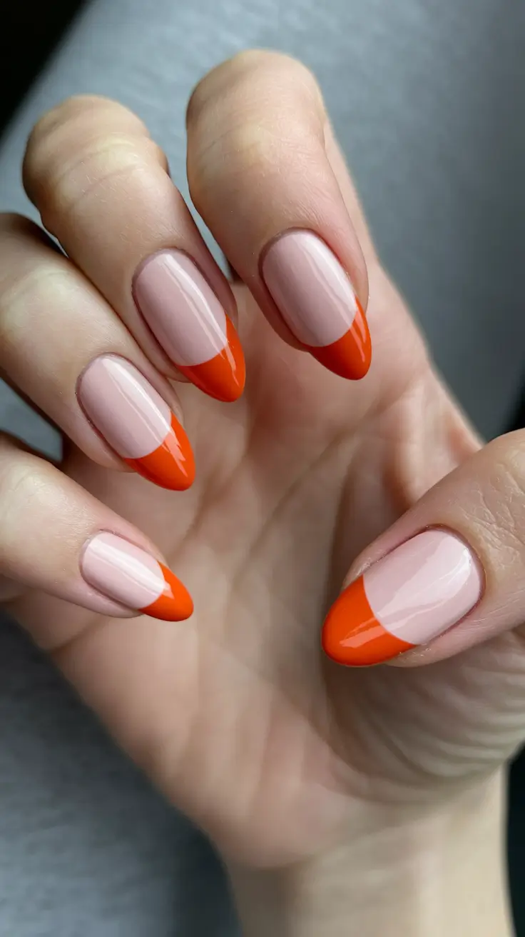 summer french nails ideas 2025 Hot Paprika Almond