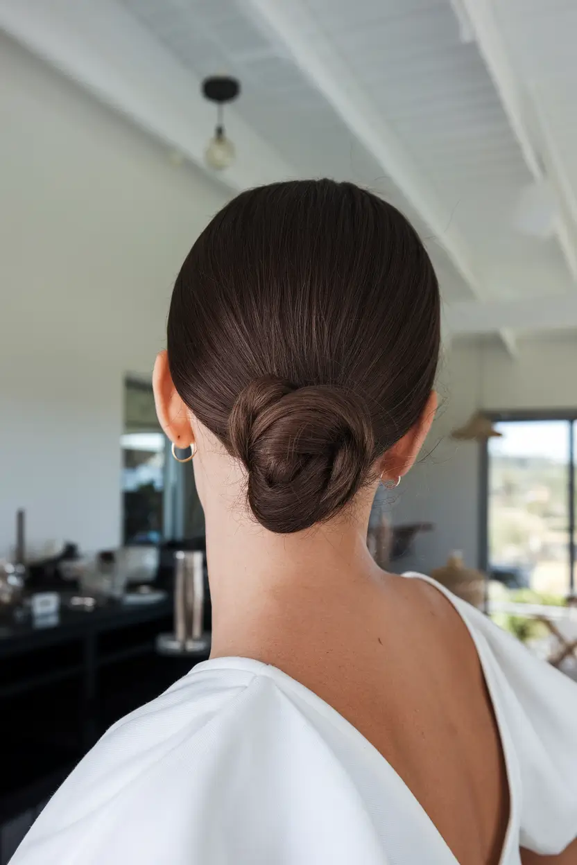 Summer Updo Hairstyles 2025: Simple Styles Chic Chignon with a Sculptural Twist