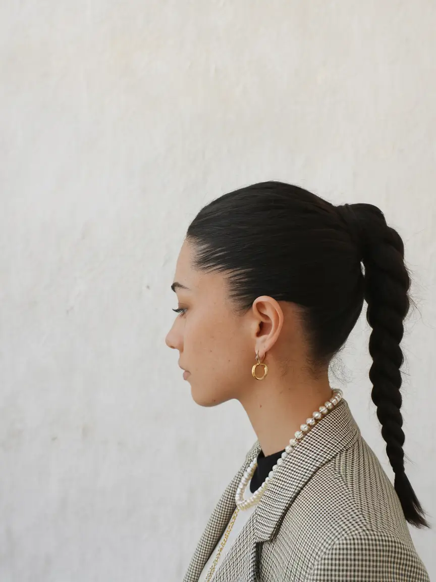 Summer Updo Hairstyles 2025: Simple Styles Pulled-Back Braided Power Pony