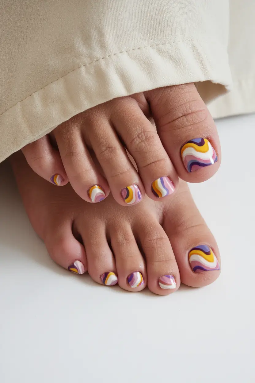 Toes That Shine in June 2025 Retro Waves in Sunset Shades