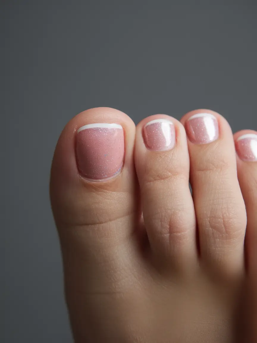 Toes That Shine in June 2025 Soft Sparkle with a French Wink