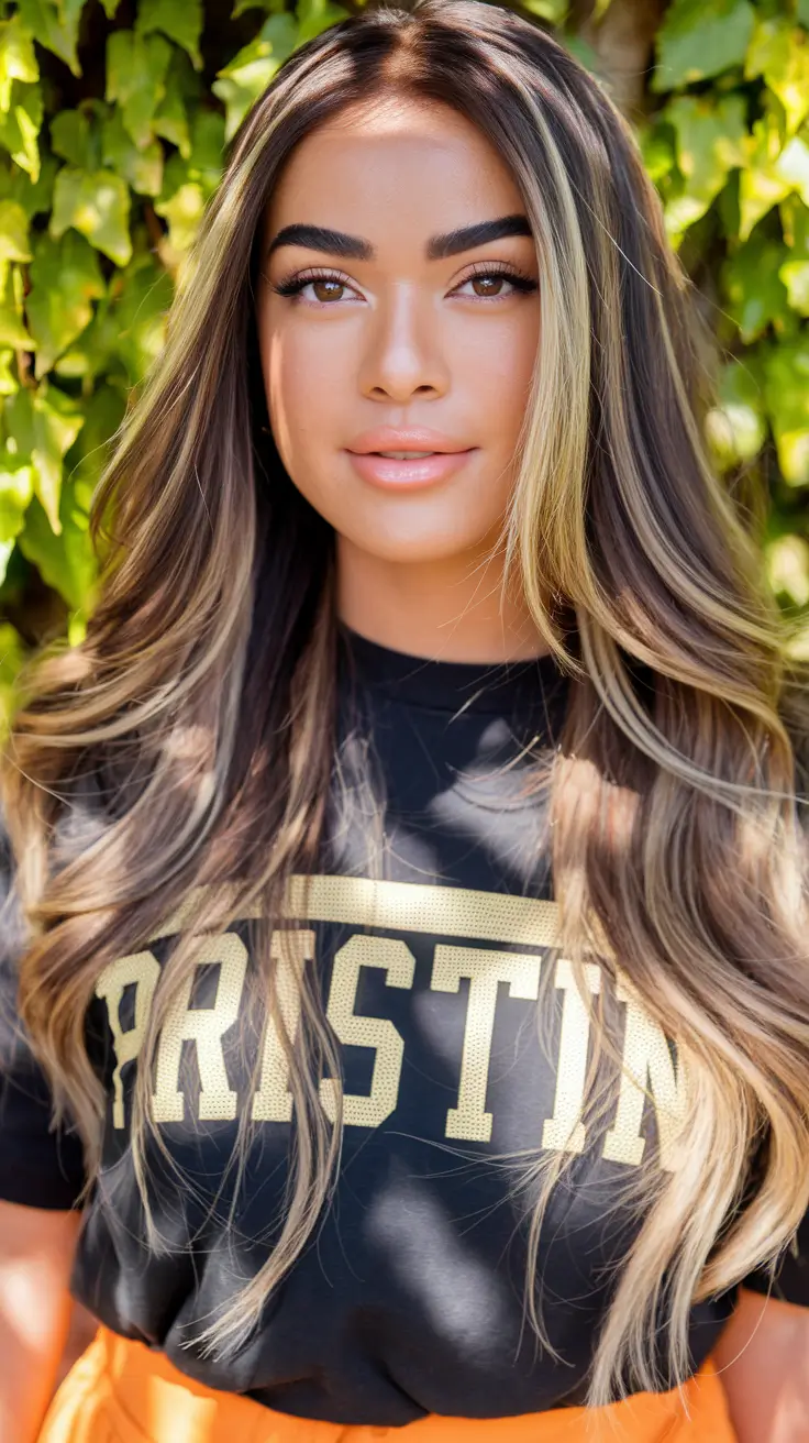 golden blonde balayage summer highlights wavy hair
