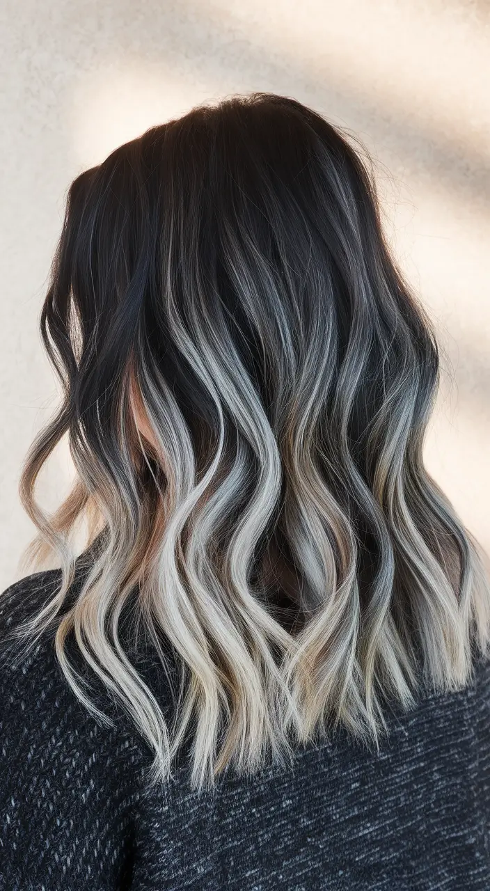 subtle blonde ombre balayage summer highlights wavy hair
