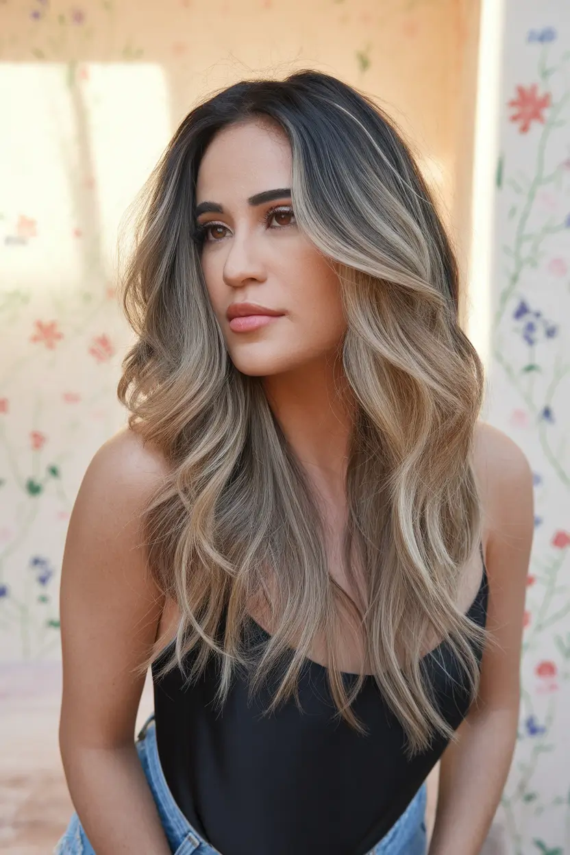 warm blonde beach waves ombre summer highlights