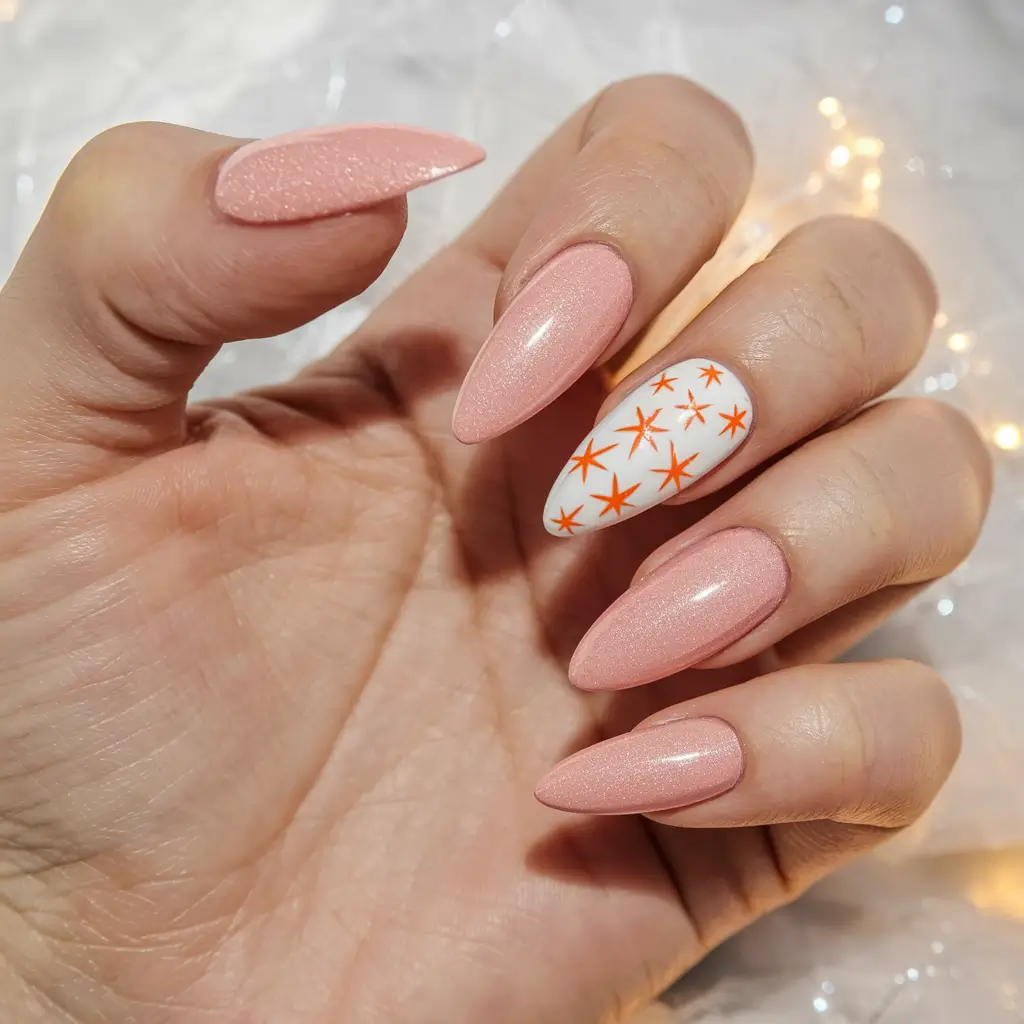 Tropical Vacation Nails for Summer 2025 Starburst in Simple Coral