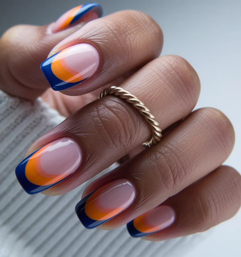 vacation nails ideas french tip Sunset Arch French for Trendy Cruise Vibes