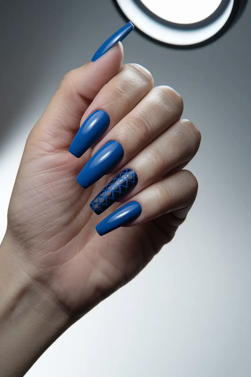 vacation nails ideas blue Cobalt Quilt Elegance for Sleek City Cruises