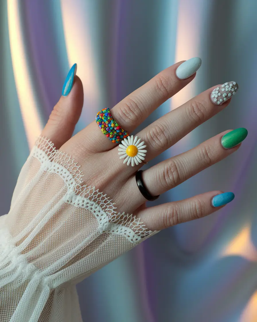 vacation nails ideas 2025 Playful Pastels with a Sprinkle of Fantasy
