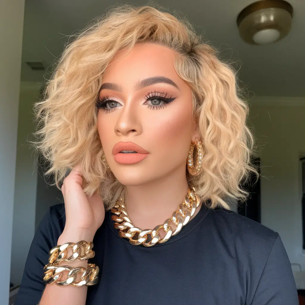 Wigs Hairstyle Summer 2025: Stylish Inspiration + Platinum Body with Crimped Couture