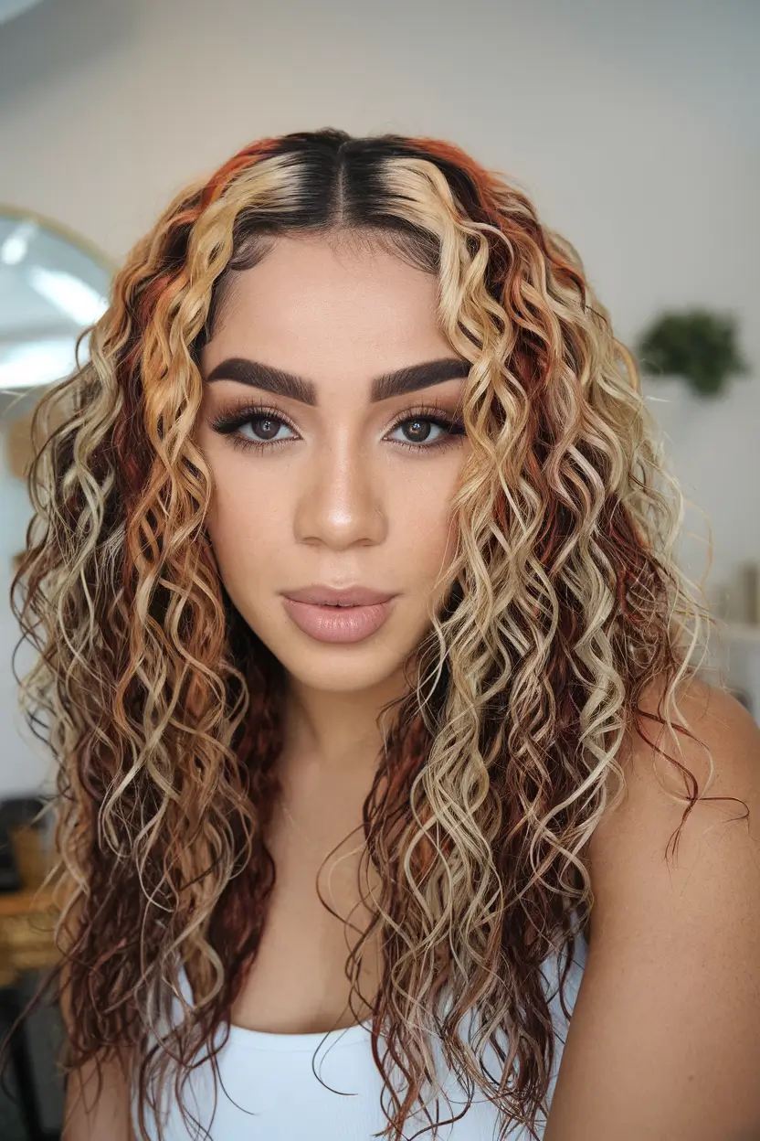 Wigs Hairstyle Summer 2025: Stylish Inspiration Multitone Wet-Look Spiral Waves