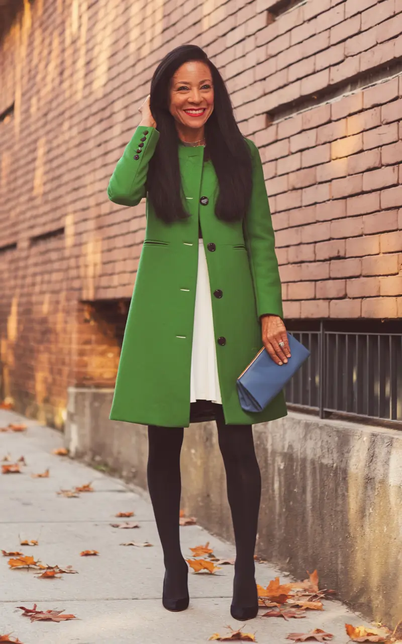 casual fall outfits for women over 50 – Emerald Statement Coat