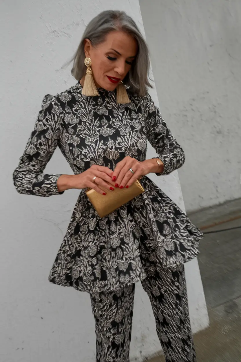 casual fall outfits for women over 50 Midnight Garden Glam