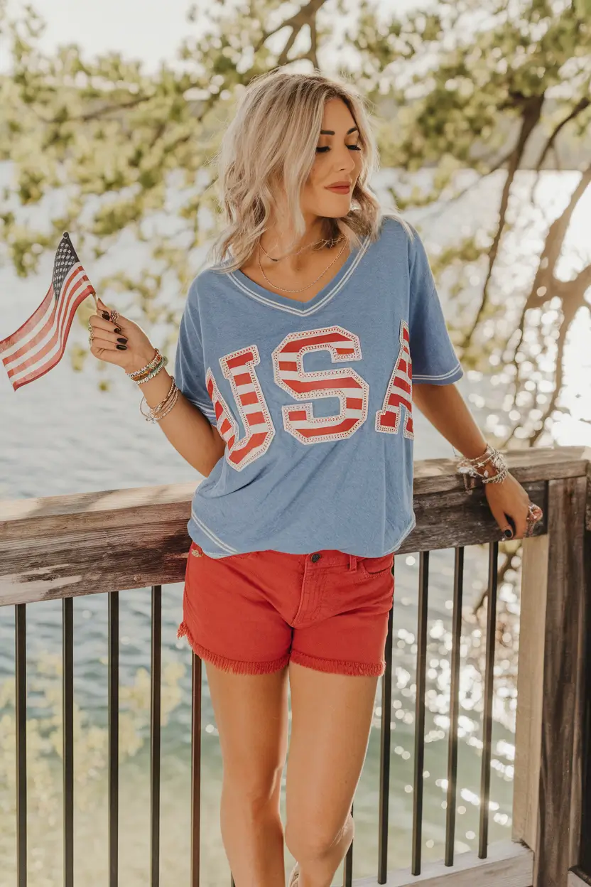 4th of july outfits beach</p> <h2>Laidback USA Vibes by the Lake</h2> <p>
