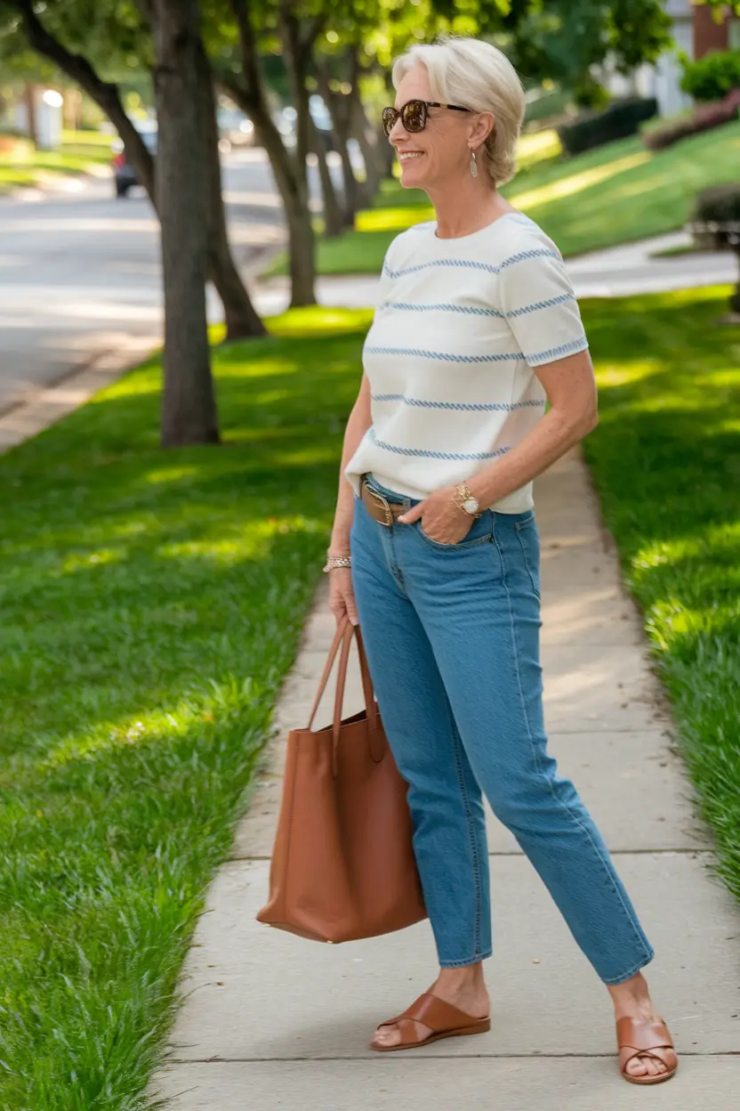 summer to fall transition outfits ideas 2025 - Easy Suburban Stripes