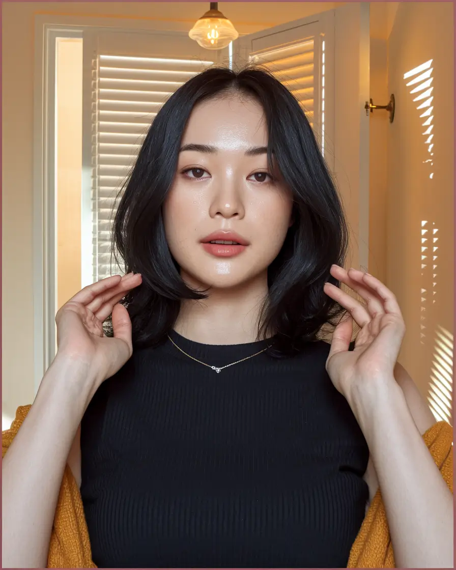 August 2025 hair color ideas – Soft Midnight Bob