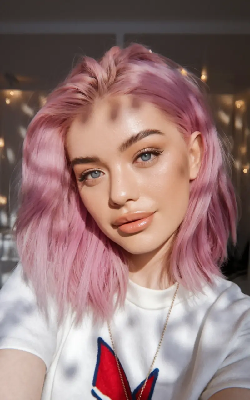 August 2025 hair color ideas – Cotton-Candy Quartz Lob