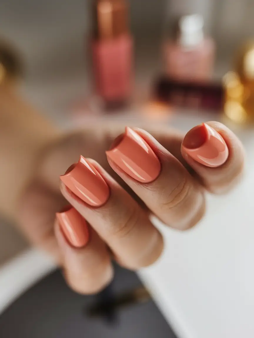 August 2025 nails design ideas Sunny Melon Gloss