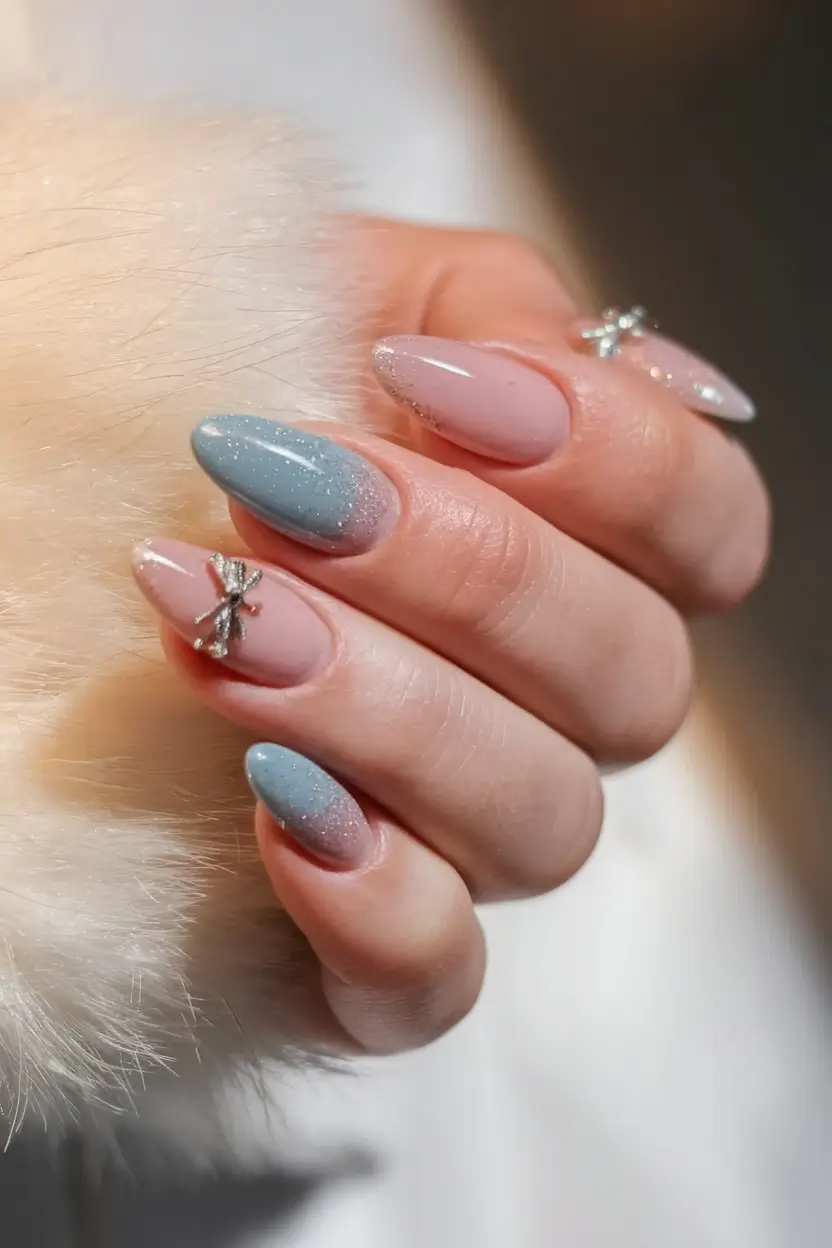August 2025 nails design ideas Frosted Fairy Gradient