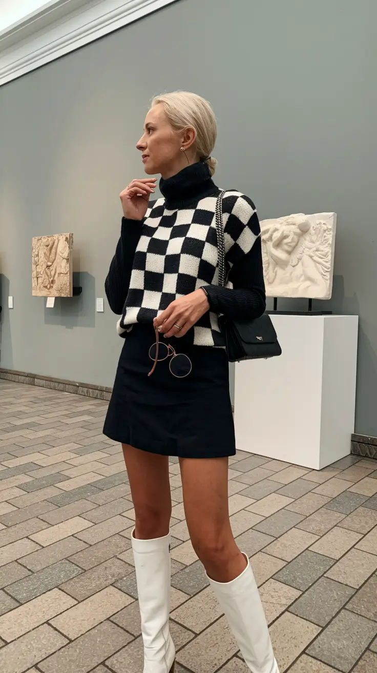 casual fall outfits for women - ideas 2025 Mod Revival with Checkerboard and Boots