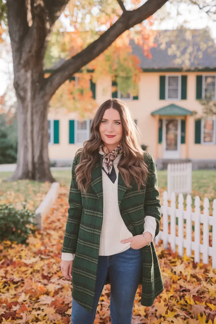 casual fall outfits for women - ideas 2025 Preppy Plaid in Autumn Light
