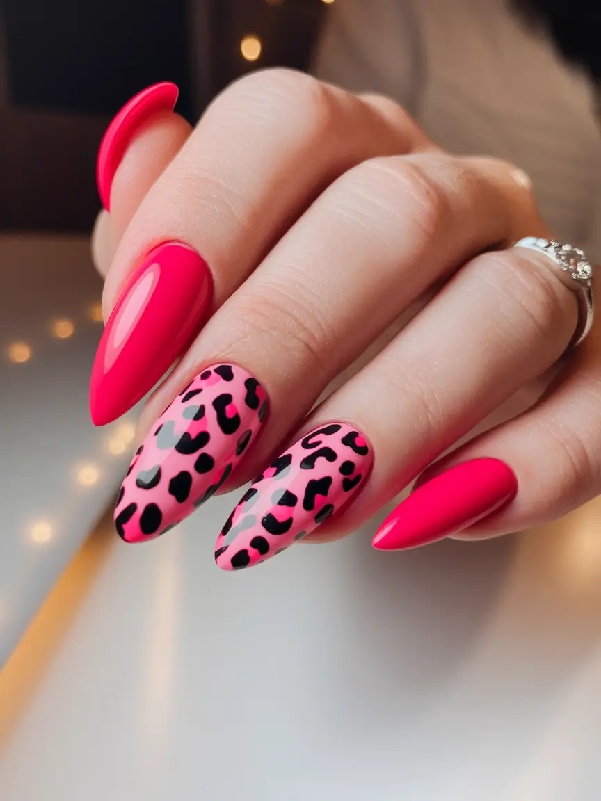 Classy Summer Nails for 2025 Style Bold Pink Jungle Energy