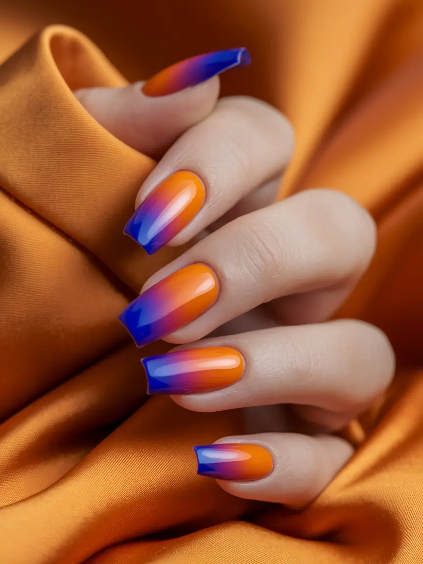 Classy Summer Nails for 2025 Style Sunset Melt on a Square Canvas