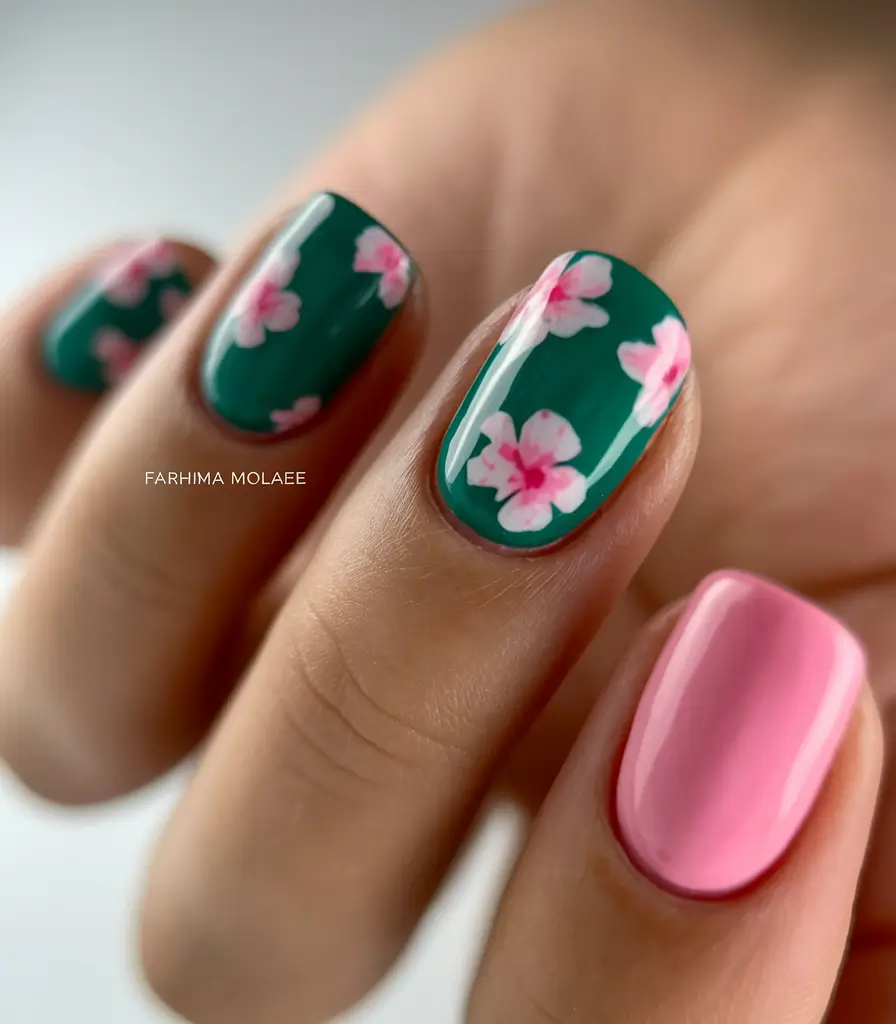 Classy Summer Nails for 2025 Style Tropical Garden Blooms