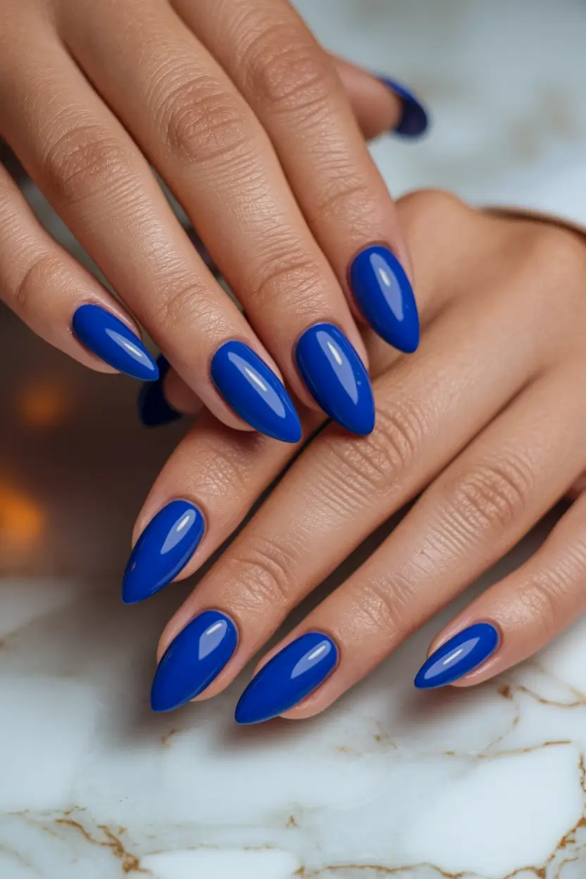 Classy Summer Nails for 2025 Style Classic Cobalt Confidence