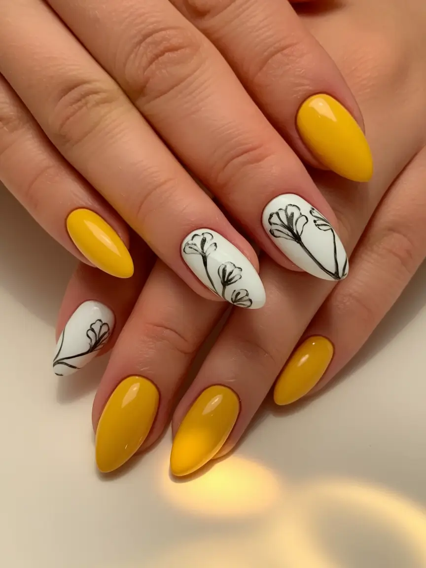 Classy Summer Nails for 2025 Style Sunny Botanical Minimalism