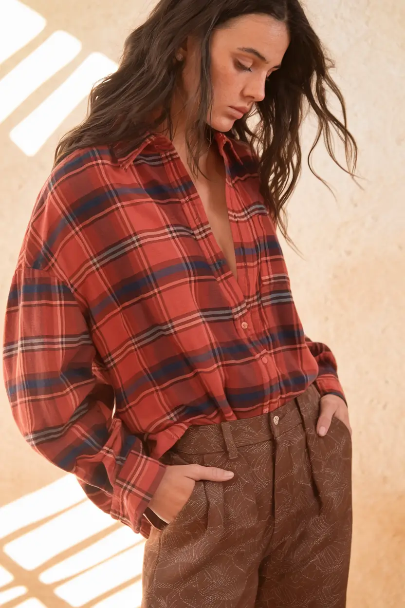 cute autumn outfits ideas 2025 Modern Plaid With a Rustic Edge