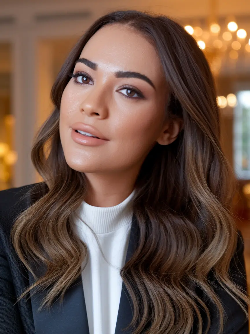 end of summer hair color ideas 2025 Espresso Chocolate Blend with Depth