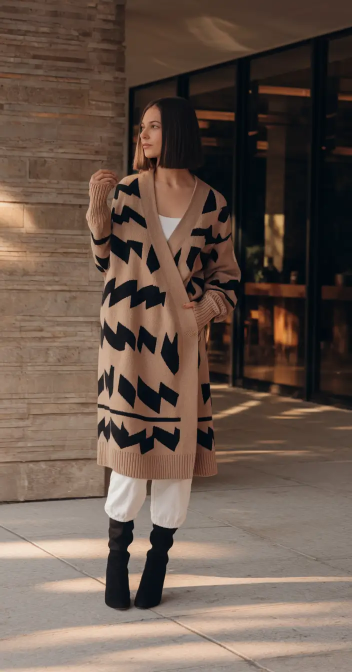 fall 2025 - trendy outfits ideas for women Wrapped in Comfort: The Modern Knit Cardigan Look