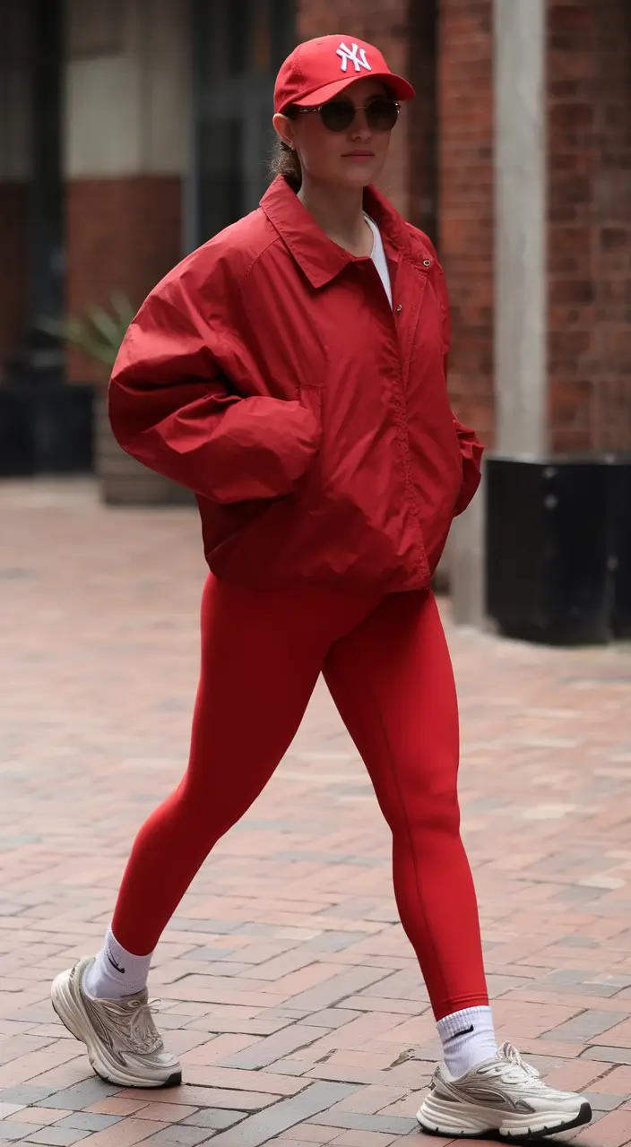 fall 2025 - trendy outfits ideas for women Sporty Bold: All Red Everything
