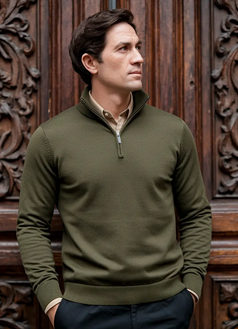 fall business casual outfits for men 2025 Military Olive and Buttoned Confidence