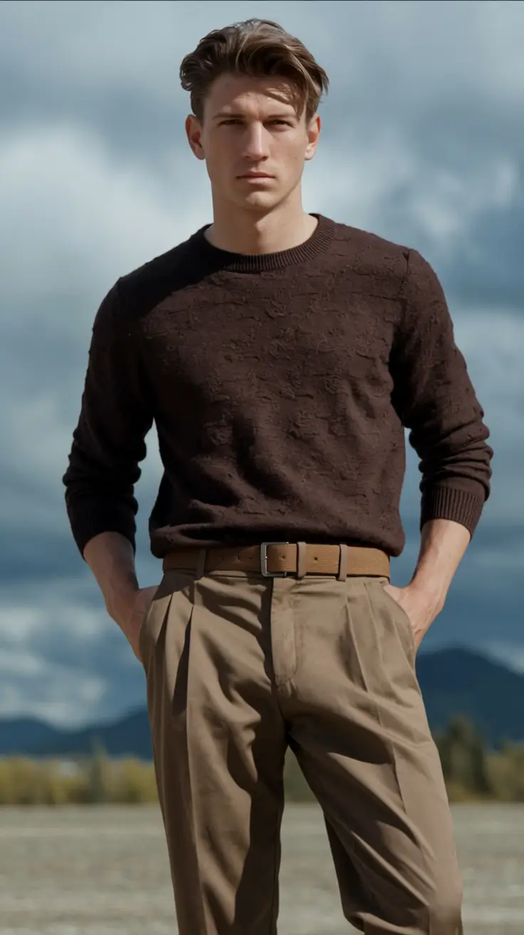 fall business casual outfits for men 2025 Chocolate Monochrome Minimalism