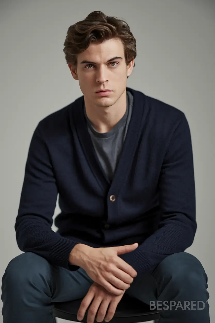 fall business casual outfits for men 2025 Cardigan Mood: Remote-Ready and Coffee-Shop Cool