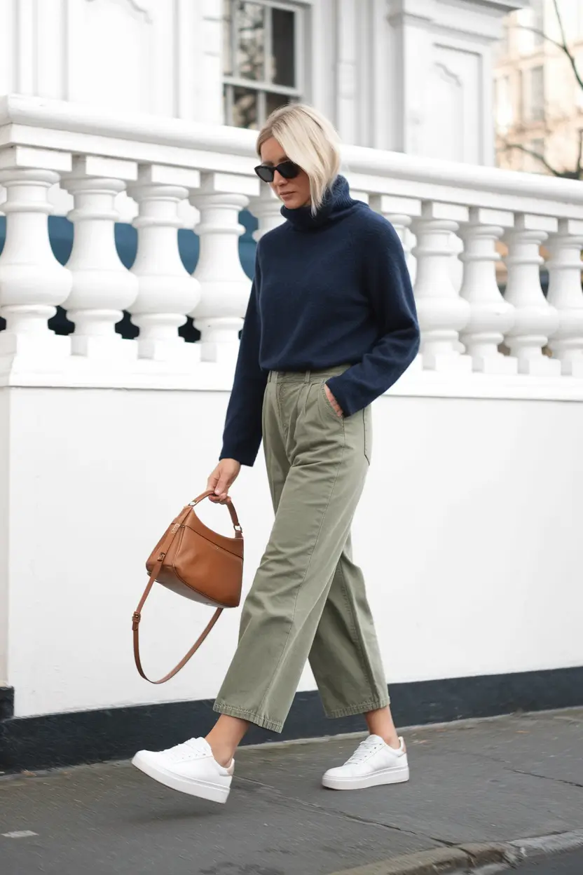 fall capsule wardrobe for 2025 Modern Minimal: Navy and Olive Done Right
