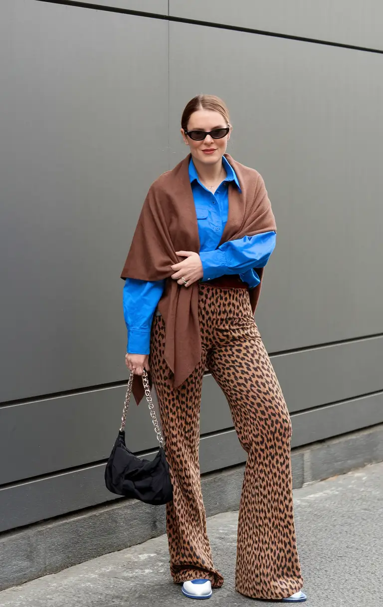 fall capsule wardrobe for 2025 Leopard Print & Sky Blue: Bold Prints, Balanced Style
