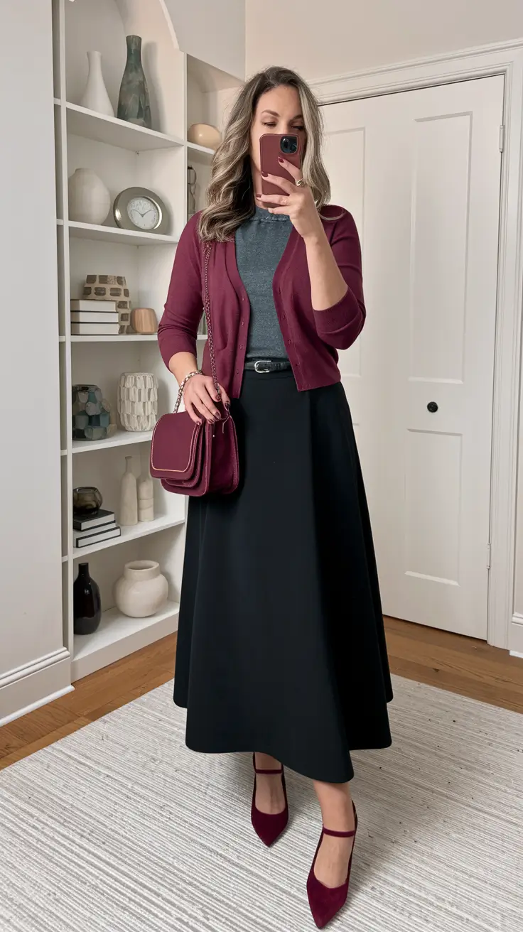 fall fashion inspo for 2025 Wine-Toned Elegance and Everyday Polish
