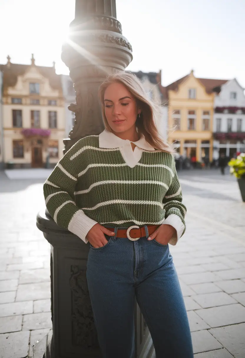 fall fashion inspo for 2025 Preppy Cool in Stripes and Denim