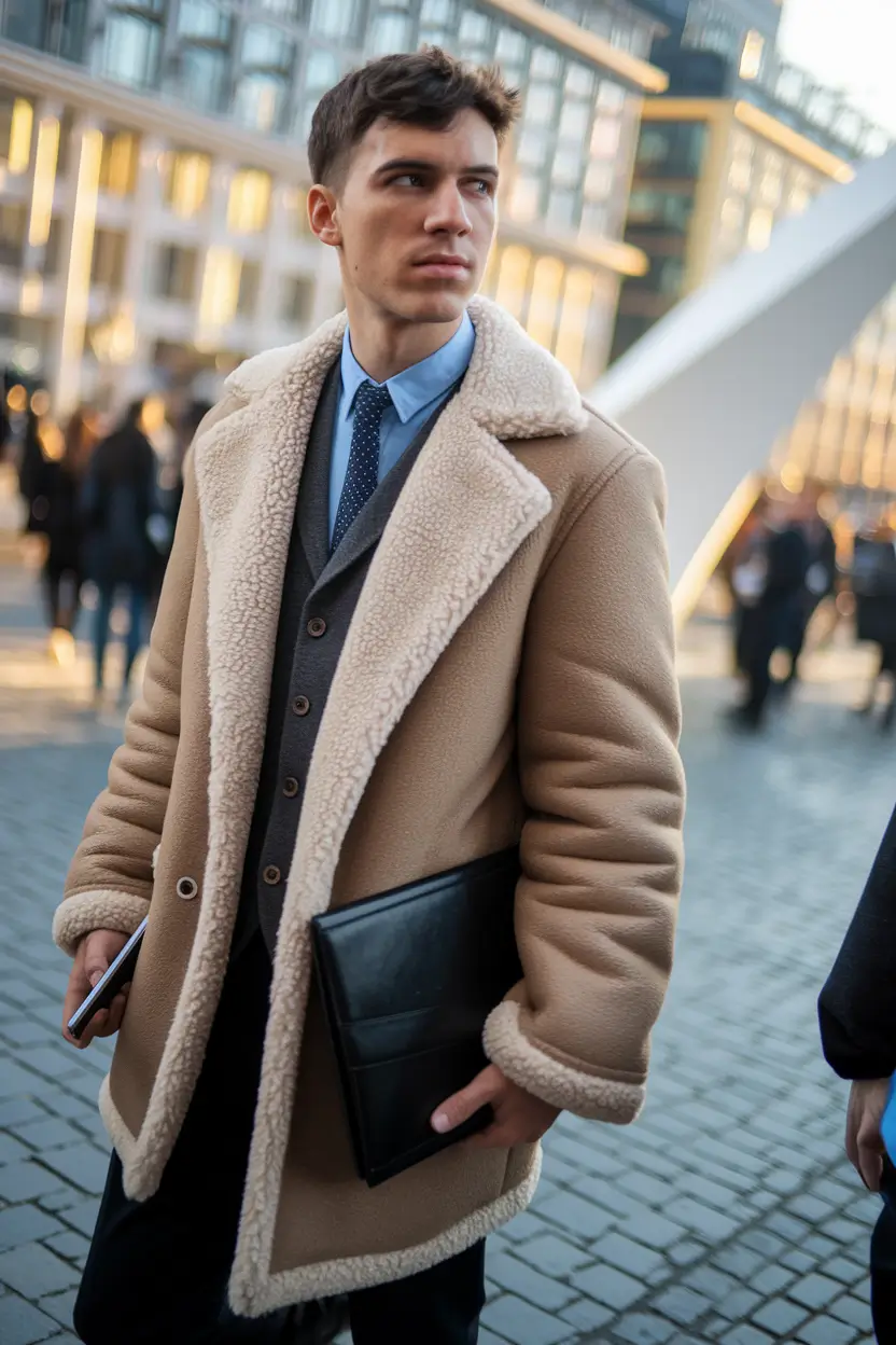 fall outfits for men 2025 Shearling Statement