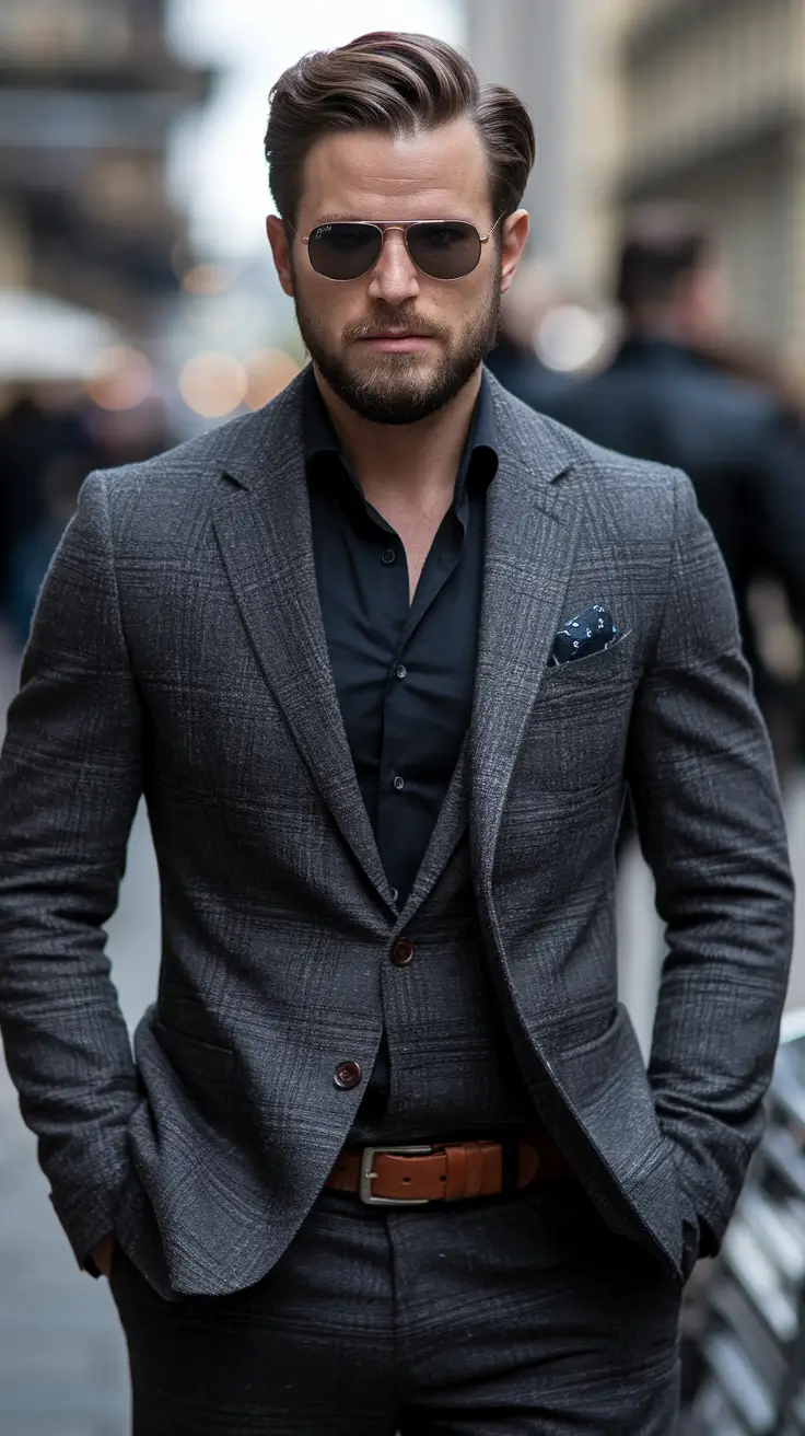 fall outfits for men 2025 Urban Gray Suiting