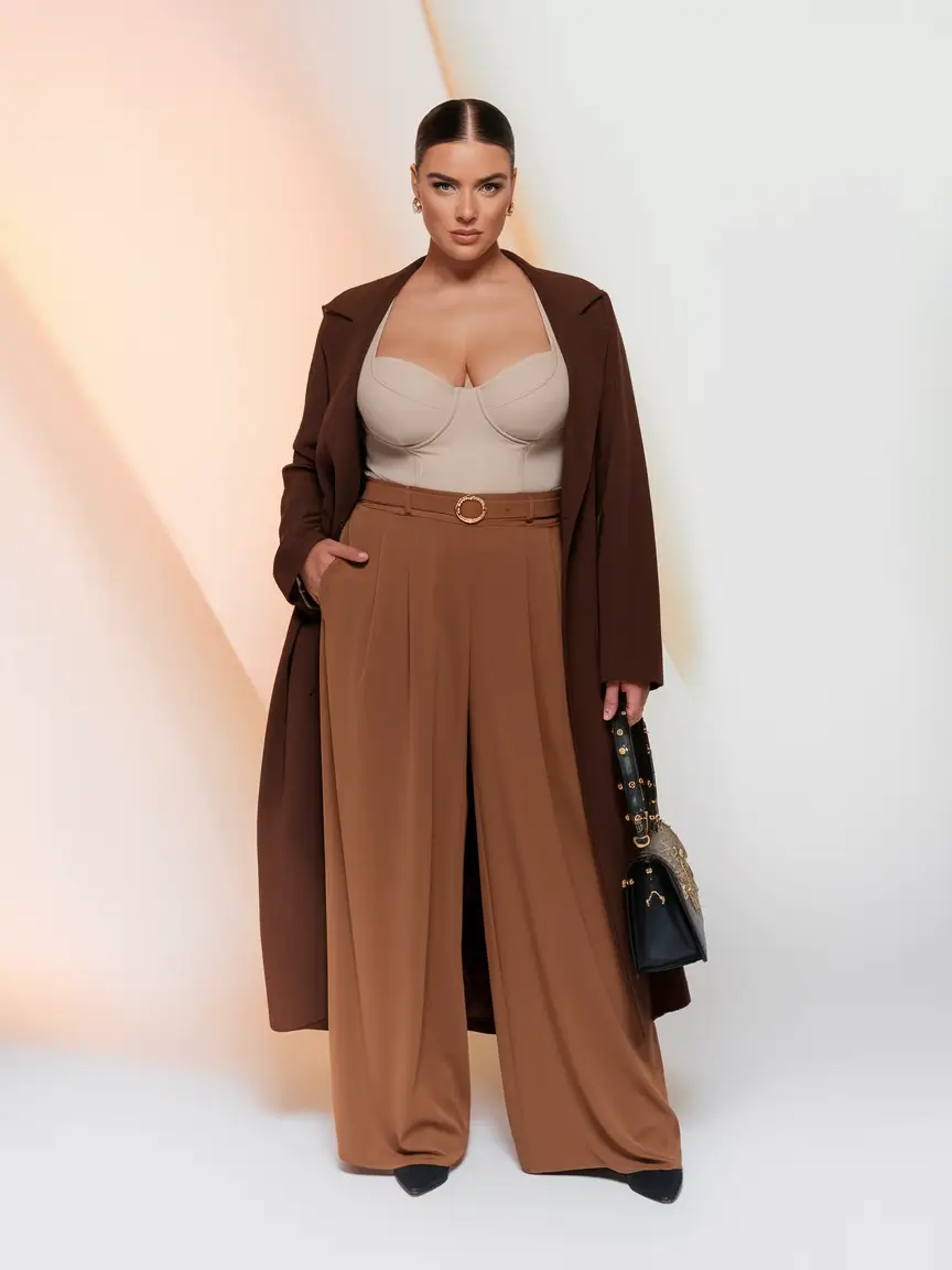 fall outfits ideas 2025 for plus size women Chocolate Neutrals and Sleek Drama
