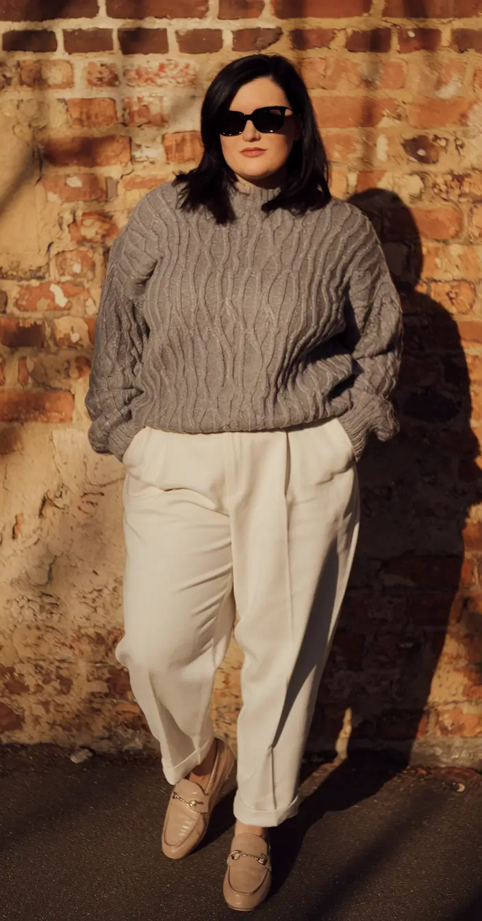 fall outfits ideas 2025 for plus size women Neutrals Meet Cozy Sophistication