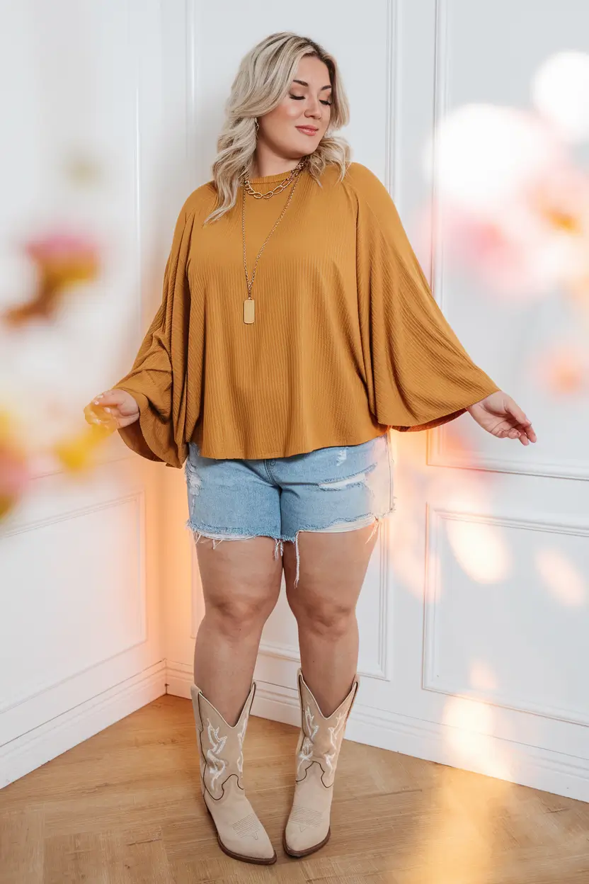 fall outfits ideas 2025 for plus size women Western Charm Meets Soft Drama