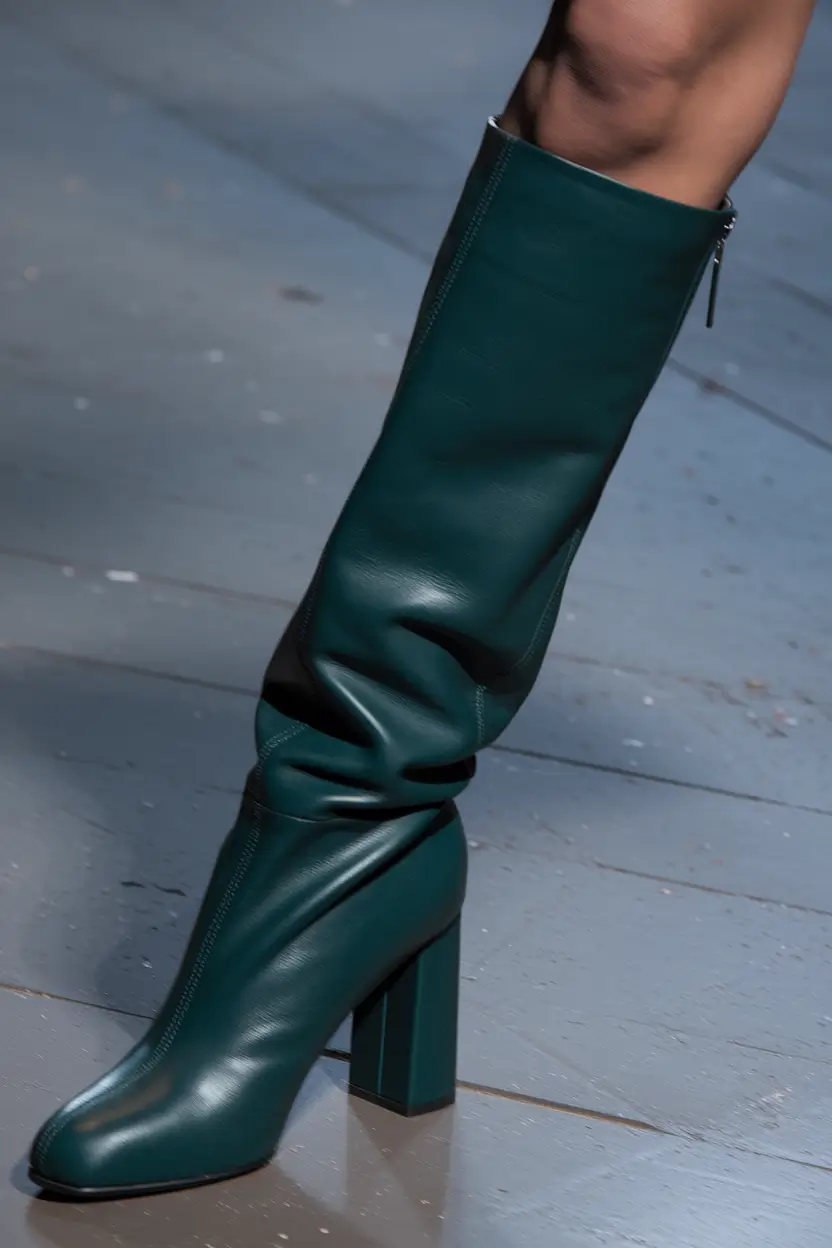fall outfits with boots - trendy ideas 2025 Deep Teal Knee-High Power