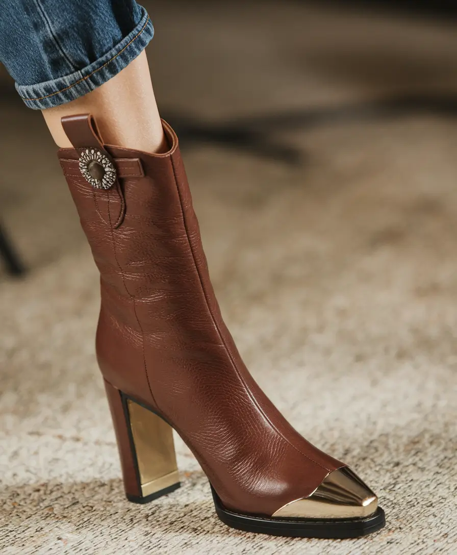 fall outfits with boots - trendy ideas 2025 Bronze-Tipped Boldness
